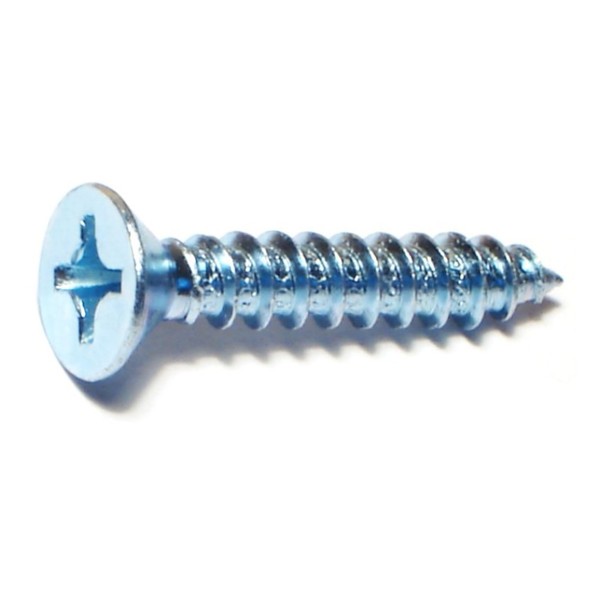 Midwest Fastener Sheet Metal Screw, #12 x 1-1/4 in, Zinc Plated Steel Flat Head Phillips Drive, 36 PK 63672